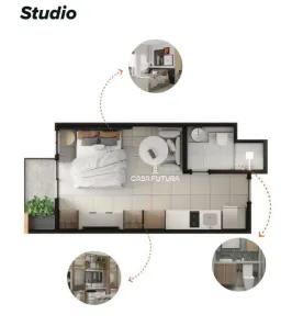 Apartamento à venda, 25m² no Centro, Barra Mansa
