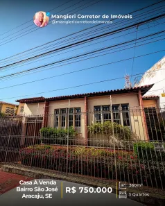 Casa com 3 Quartos à venda, 360m² no São José, Aracaju