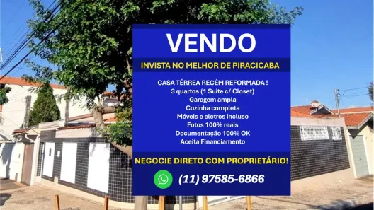 Casa com 3 Quartos à venda, 86m² no Jardim Elite, Piracicaba