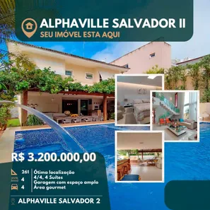 Casa de Condomínio com 4 Quartos à venda, 2261m² no Alphaville II, Salvador