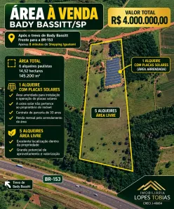 Lote/Terreno à venda, 145200m² no , Bady Bassitt