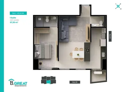 Apartamento com 1 Quarto à venda, 57m² no Setor Central, Goiânia