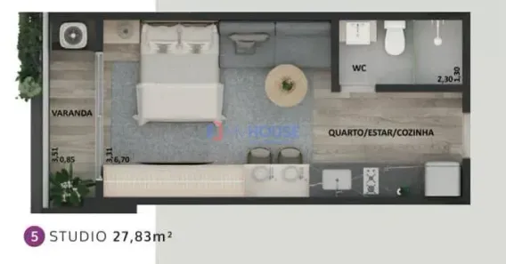 Apartamento com 1 Quarto à venda, 27m² no São Francisco, Ilhéus