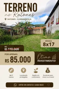 Lote/Terreno à venda, 136m² no Ratones, Florianópolis