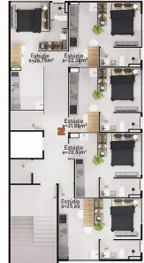 Apartamento com 1 Quarto à venda, 21m² no Residencial Santa Rita II, Pouso Alegre