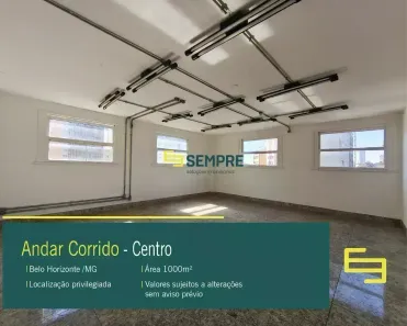 Sala Comercial para alugar, 1000m² no Centro, Belo Horizonte