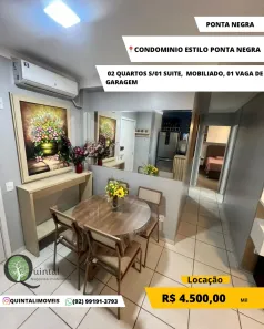 Apartamento com 2 Quartos para alugar, 49m² no Ponta Negra, Manaus