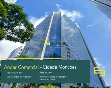 Imóvel Comercial para alugar, 542m² no Cidade Monções, São Paulo