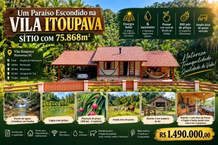 Fazenda/Sítio com 3 Quartos à venda, 100m² no Vila Itoupava, Blumenau