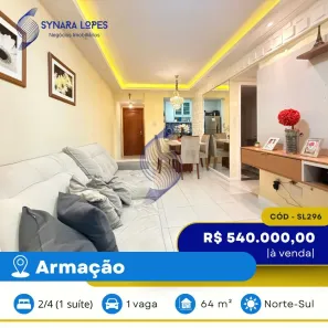 Apartamento com 2 Quartos à venda, 64m² no Jardim Armação, Salvador