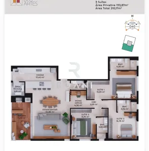 Apartamento com 3 Quartos à venda, 153m² no Pedra Branca, Palhoça