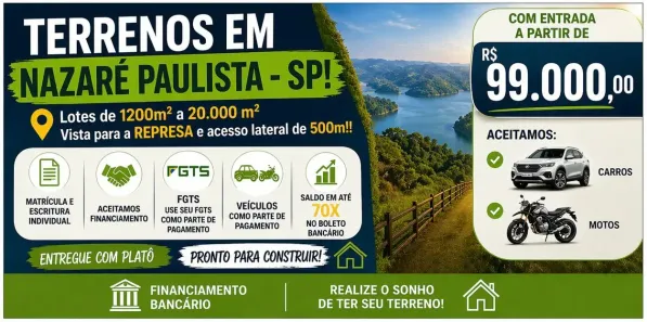 Lote/Terreno à venda, 1200m² no Centro, Guararema