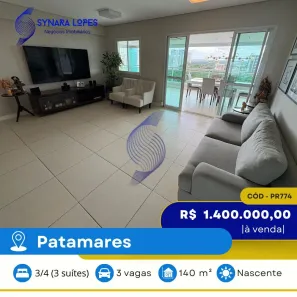 Apartamento com 3 Quartos à venda, 140m² no Patamares, Salvador