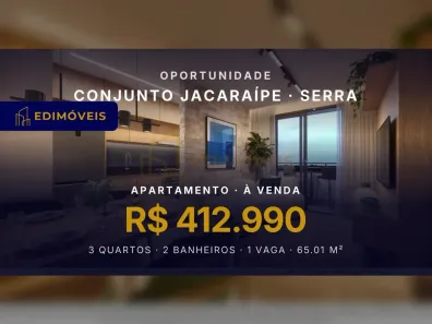 Apartamento com 3 Quartos à venda, 65m² no Conjunto Jacaraípe, Serra