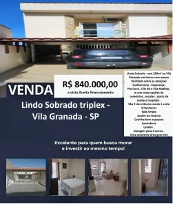 Casa com 3 Quartos à venda, 239m² no Vila Granada, São Paulo
