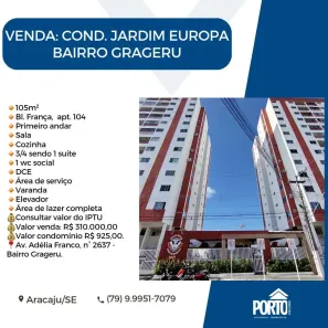 Apartamento com 3 Quartos à venda, 105m² no Grageru, Aracaju