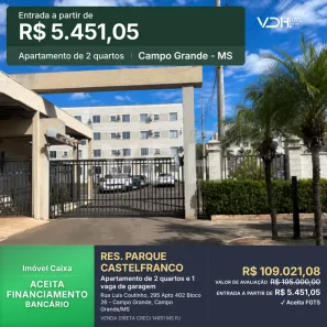 Apartamento com 2 Quartos à venda, 39m² no Jardim das Nações, Campo Grande