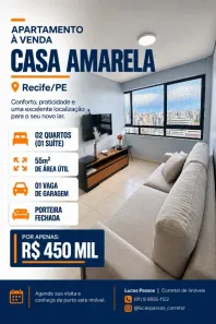 Apartamento com 2 Quartos à venda, 55m² no Casa Amarela, Recife