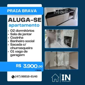 Apartamento com 2 Quartos para alugar, 54m² no Praia Brava de Itajaí, Itajaí