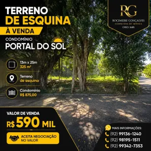Lote/Terreno à venda, 325m² no Aleixo, Manaus