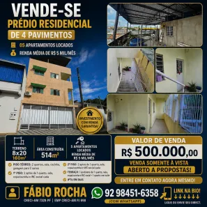 Prédio Residencial com 7 Quartos à venda, 160m² no Cidade Nova, Manaus