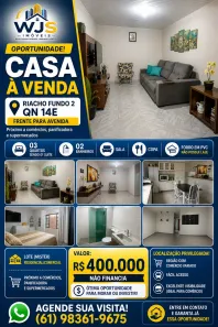 Casa com 3 Quartos à venda, 80m² no Riacho Fundo II, Brasília