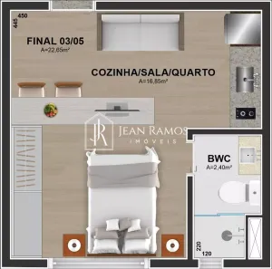 Apartamento com 1 Quarto à venda, 22m² no Hauer, Curitiba