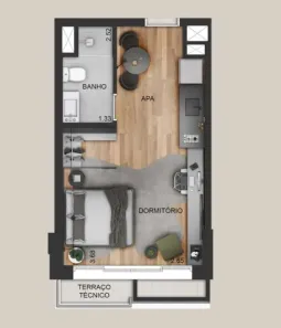 Apartamento com 1 Quarto à venda, 29m² no Moema, São Paulo