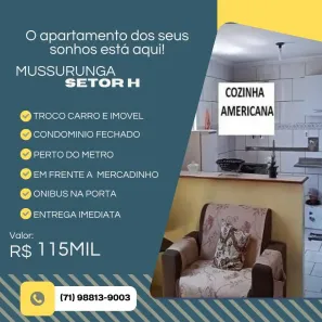 com 1 Quarto à venda, 47m² no Mussurunga I, Salvador