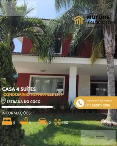 Casa de Condomínio com 5 Quartos à venda, 480m² no Alphaville (Abrantes), Camaçari