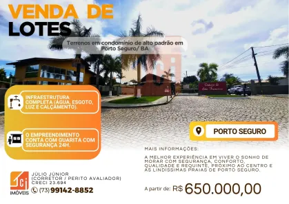 Lote/Terreno à venda, 605m² no Porto Seguro, Porto Seguro