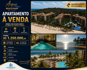 Apartamento com 2 Quartos à venda, 69m² no Porto das Dunas, Aquiraz