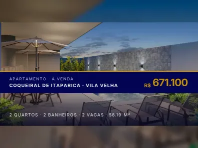 Apartamento com 2 Quartos à venda, 56m² no Coqueiral de Itaparica, Vila Velha