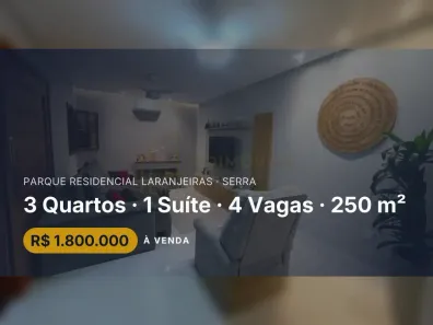 Casa com 3 Quartos à venda, 250m² no Parque Residencial Laranjeiras, Serra