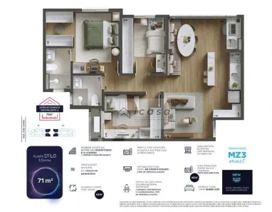Apartamento com 3 Quartos à venda, 71m² no Conjunto Residencial Trinta e Um de Março, São José dos Campos