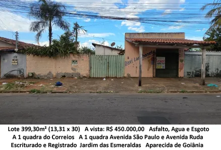 Lote/Terreno à venda, 399m² no Jardim das Esmeraldas, Aparecida de Goiânia