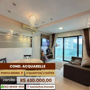 Apartamento com 3 Quartos à venda, 92m² no Ponta Negra, Manaus