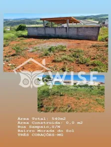 Lote/Terreno à venda, 540m² no Morada do Sol, Três Corações
