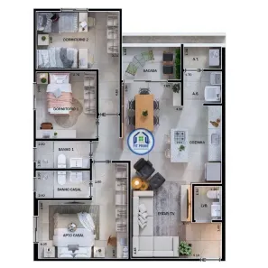 Apartamento com 2 Quartos à venda, 65m² no Vila Sinibaldi, São José do Rio Preto