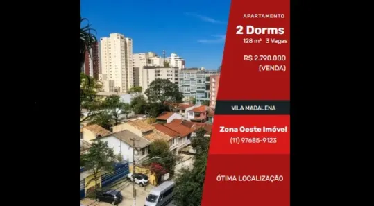 Apartamento com 2 Quartos à venda, 128m² no Pinheiros, São Paulo
