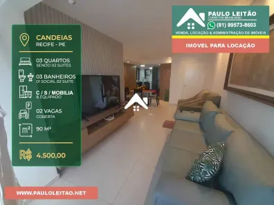 Apartamento com 3 Quartos para alugar, 75m² no Piedade, Jaboatão dos Guararapes