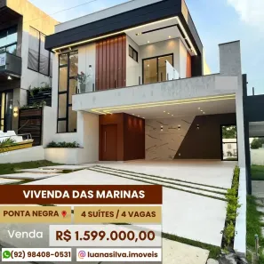 Casa de Condomínio com 4 Quartos à venda, 208m² no Ponta Negra, Manaus