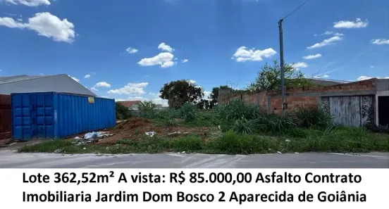 Lote/Terreno à venda, 362m² no Jardim Dom Bosco, Aparecida de Goiânia