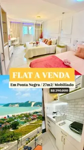 Flat com 1 Quarto à venda, 27m² no Ponta Negra, Natal