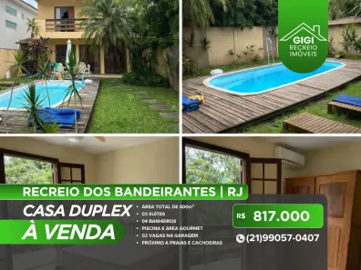 Casa de Condomínio com 3 Quartos para venda ou aluguel, 200m² no Recreio dos Bandeirantes, Rio de Janeiro