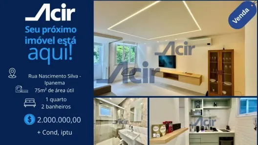Apartamento com 1 Quarto à venda, 74m² no Ipanema, Rio de Janeiro