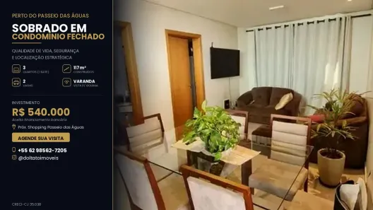 Sobrado com 3 Quartos à venda, 117m² no Setor Gentil Meireles, Goiânia