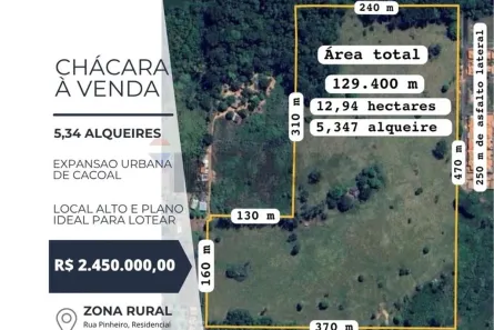 Fazenda/Sítio à venda, 12m² no Residencial Paineiras, Cacoal
