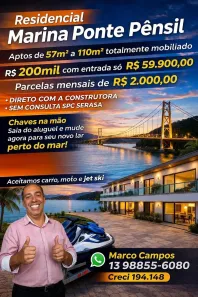 Apartamento com 1 Quarto à venda, 57m² no Morro dos Barbosas, São Vicente