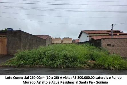 Lote/Terreno à venda, 260m² no Residencial Santa Fé I, Goiânia